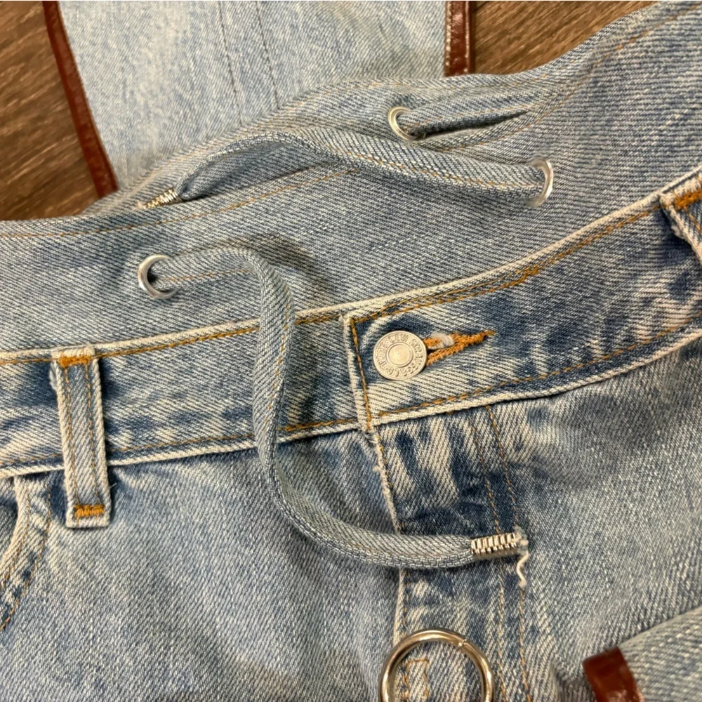 Vintage Levi’s Denim Rucksack Custom Made Backpack Bag Light Wash Handmade Y2K